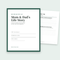 Mom & Dad's Life Story Journal Korean English printable cover